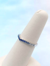 Load image into Gallery viewer, Ombré Sapphire V Band - 14K White Gold