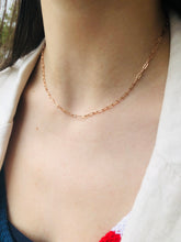 Load image into Gallery viewer, Paperclip Link Chain 16”- 14K Rose Gold