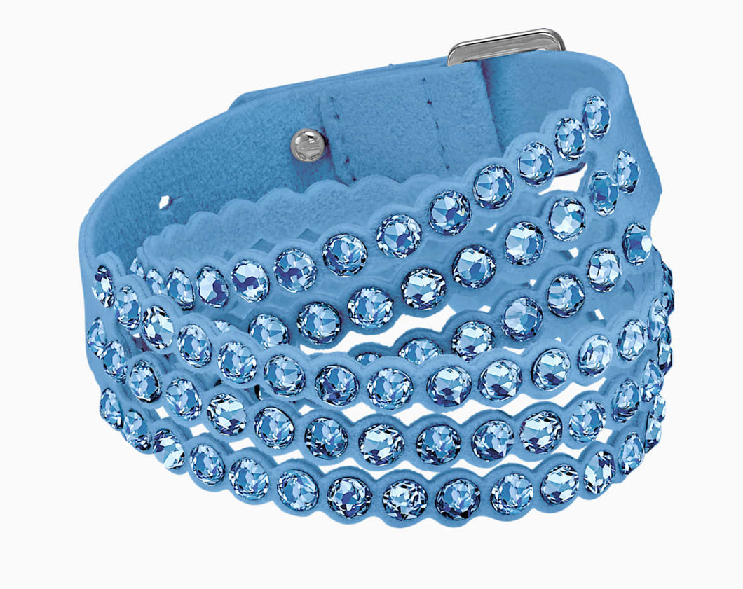 Swarovski Jewellery Letra bracelet Evil eye, Blue, Rhodium plated