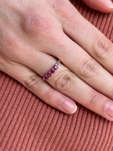 Four Stone Ruby Ring - Sterling Silver