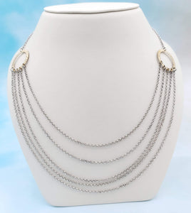 Two Toned Multi Layered Necklace  - Sterling Silver