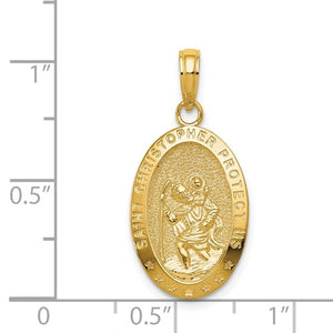 St. Christopher Oval Medal - 14K Yellow Gold