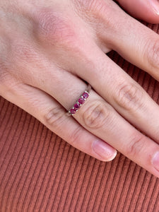 Four Stone Ruby Ring - Sterling Silver