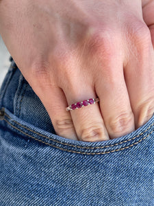 Four Stone Ruby Ring - Sterling Silver