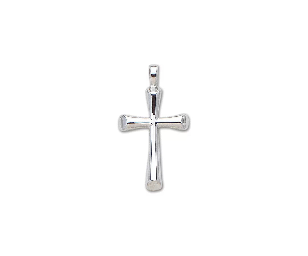 Solid round flair cross, silver