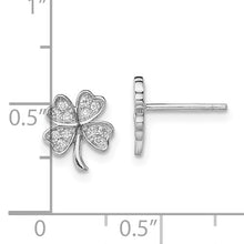 Load image into Gallery viewer, CZ 4 Leaf Clover Earrings