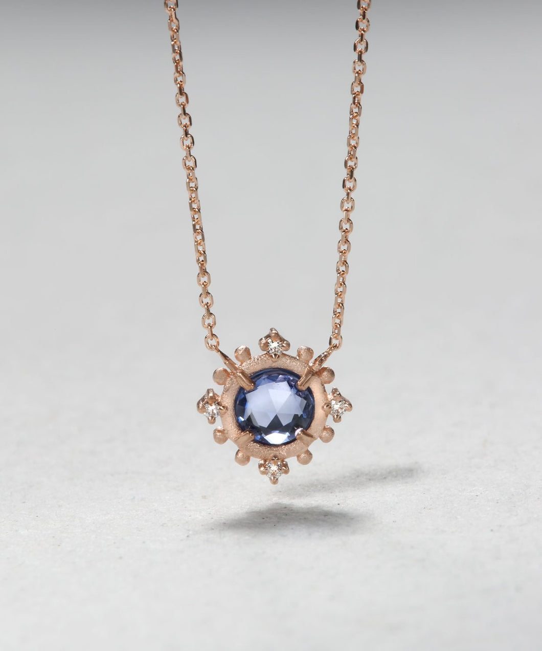 Blue Sapphire Burst Necklace