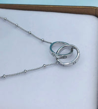 Load image into Gallery viewer, Two Rings with Screw Design Necklace on Ball Chain