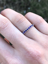 Load image into Gallery viewer, Amethyst Stacking Ring - 14K White Gold