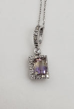 Load image into Gallery viewer, 14K White Gold Diamond And Ametrine Necklace