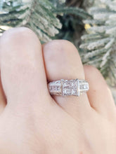 Load image into Gallery viewer, 1 Carat Illusion Engagement Ring - 14K White Gold - Estate Piece