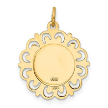 Load image into Gallery viewer, Saint (St) Christopher Medal with Round Filigree - 14K Yellow Gold