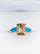 Load image into Gallery viewer, Honey Smokey Topaz and Blue Apatite Ring - 14K Rose Gold
