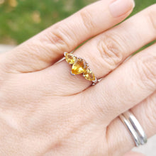 Load image into Gallery viewer, Three Stone Citrine Ring - Sterling Silver