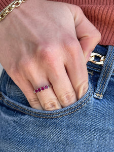 Four Stone Ruby Ring - Sterling Silver