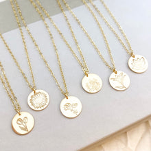 Load image into Gallery viewer, Birth Flower Necklace- Gold Filled