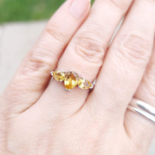 Load image into Gallery viewer, Three Stone Citrine Ring - Sterling Silver