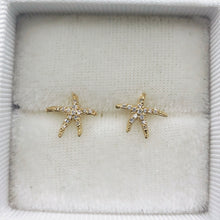 Load image into Gallery viewer, Diamonds Starfish Studs - 14K Yellow Gold