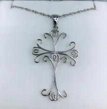 Load image into Gallery viewer, Ornate Cross Necklace - Sterling Silver