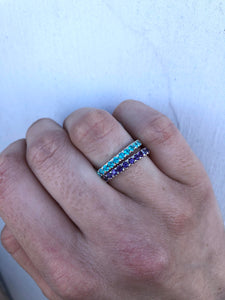 Paraiba Topaz Stacking Ring - 14K White Gold