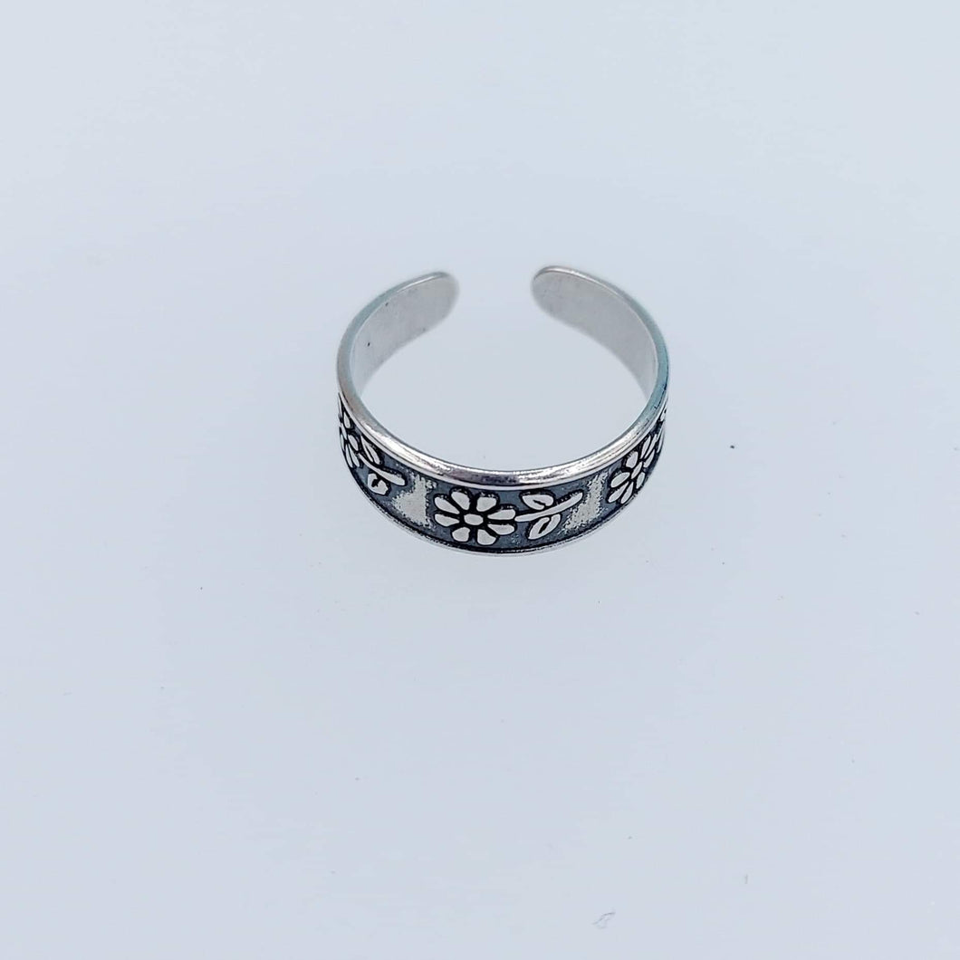 Daisy Toe Ring - Sterling Silver