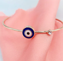 Load image into Gallery viewer, Evil Eye -Rose Gold Cuff Bracelet