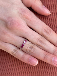 Four Stone Ruby Ring - Sterling Silver