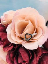 Load image into Gallery viewer, Black Heart Ring - Black &amp; Clear CZ