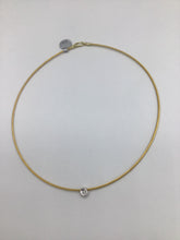 Load image into Gallery viewer, 14K Gold Diamond Bezel Omega Necklace