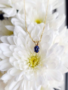 14K Yellow Gold Tanzanite & Chain