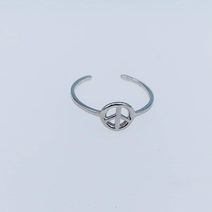 Peace Toe Ring - Sterling Silver