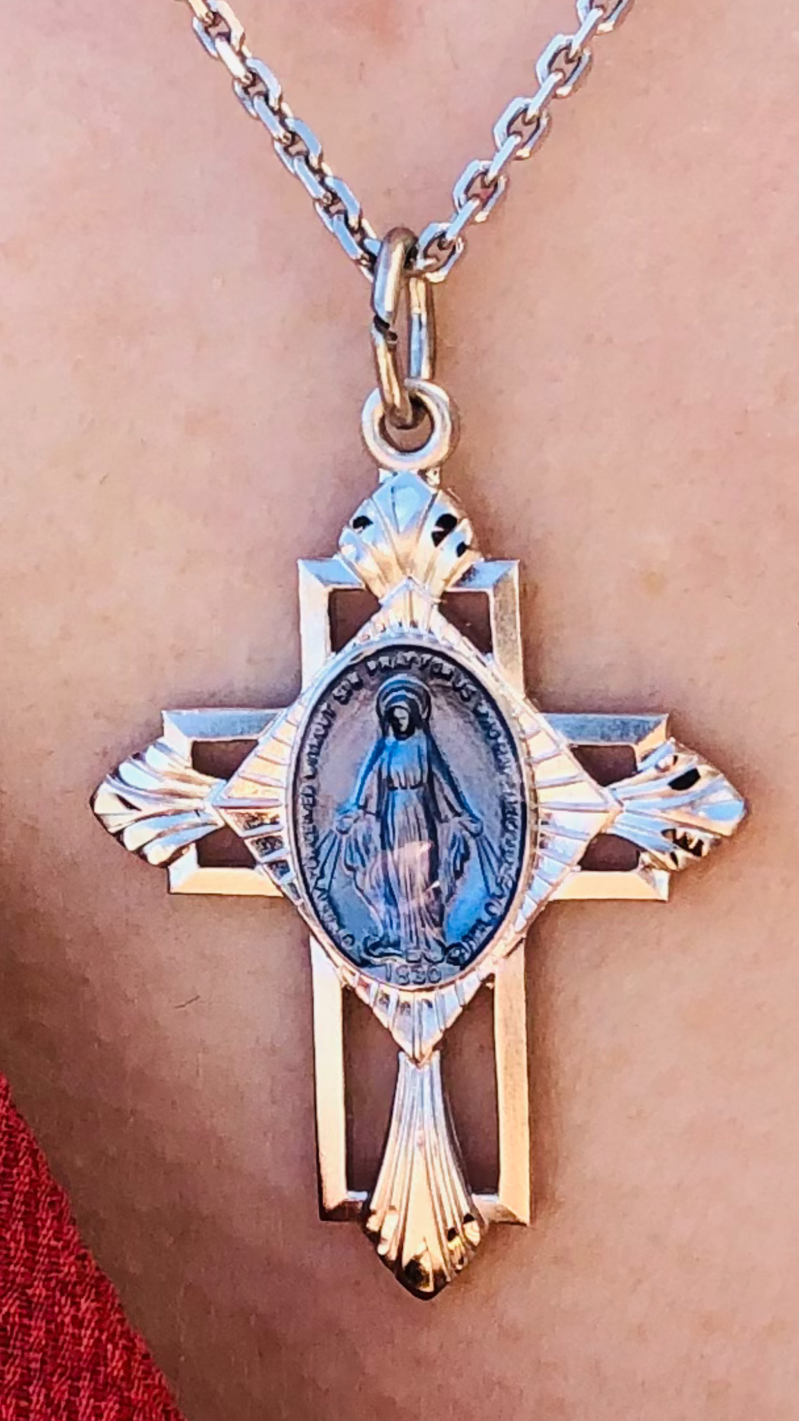Miraculous medal and crucifix necklace online