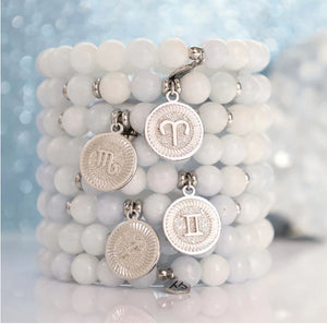 Aquarius Zodiac Celestine Stone Bracelet -TJazelle