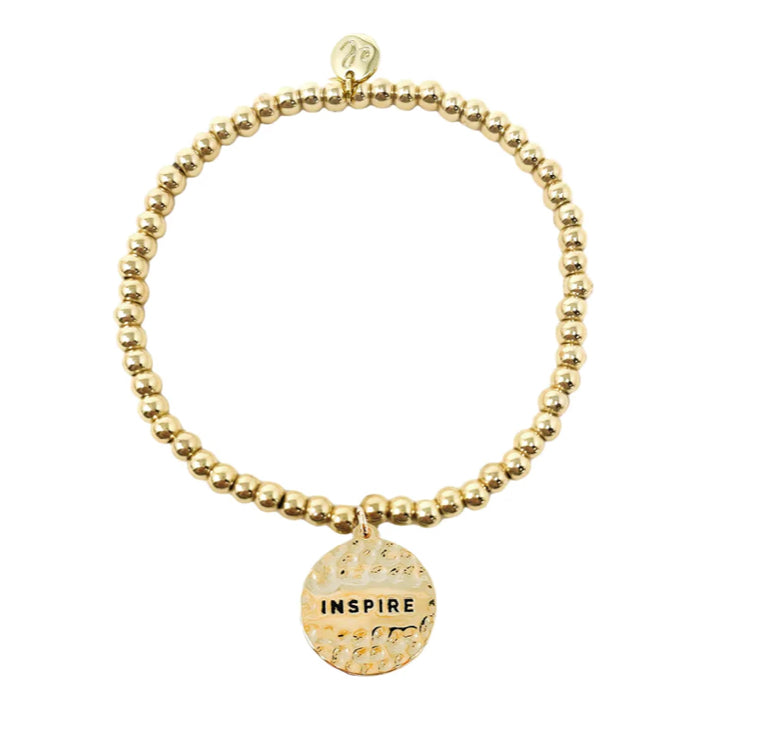 Stay Inspired- Sentiment Charm Bracelet