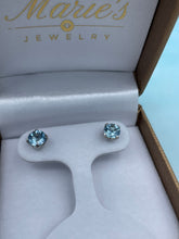 Load image into Gallery viewer, Aquamarine Earrings - 14K White Gold