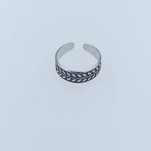 Leaf Design Toe Ring - Sterling Silver