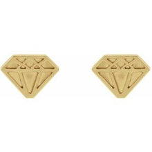 Load image into Gallery viewer, 14K Yellow Gold Tiny Diamond Earrings