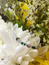 Load image into Gallery viewer, Tsavorite &amp; Diamond Ring- 14K White Gold