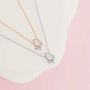 "Chloe" Necklace in White Opal Swarovski®