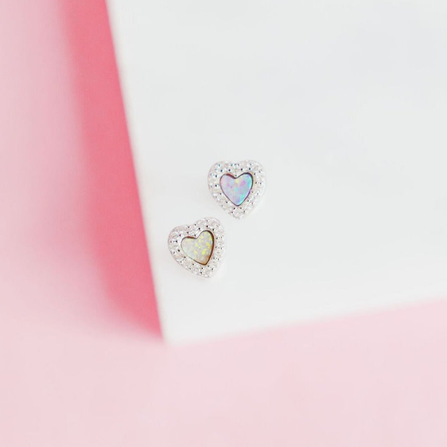 Opal Sweetheart Studs