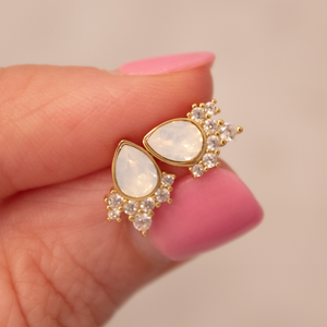 White Swarovski® and Cubic Zirconia "Chloe" Stud Earrings
