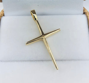 14K Solid Gold Cross Pendant