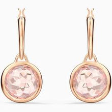 Load image into Gallery viewer, TAHLIA MINI HOOP PIERCED EARRINGS, PINK, ROSE-GOLD TONE PLATED
