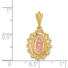 Load image into Gallery viewer, St. Mary Medal Pendant - 14K Two-Tone Yellow and Rose Gold