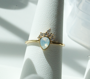 White Opal Swarovski Chloe Ring
