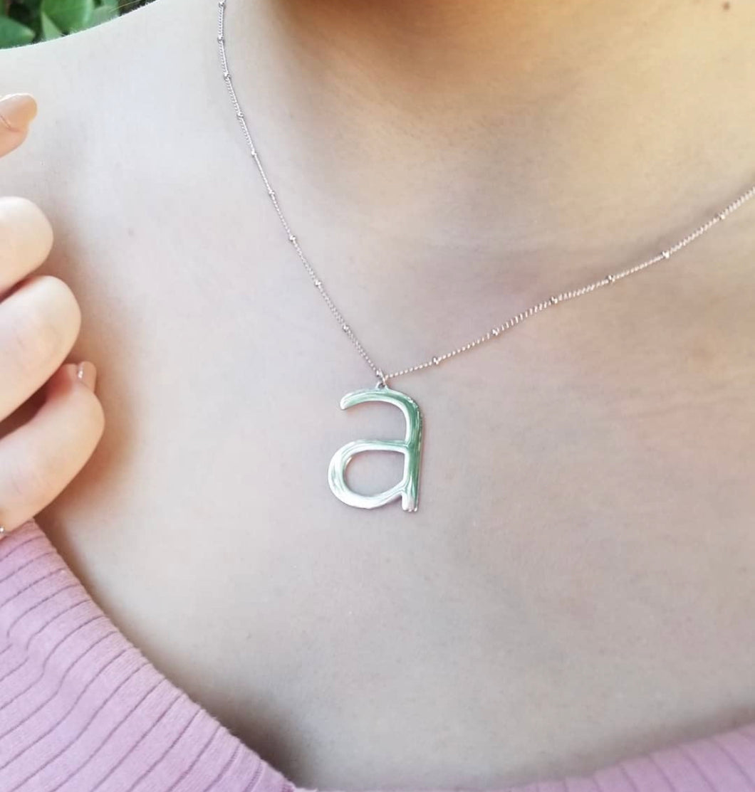 Buy Sterling Silver Lowercase J Initial Charm Necklace, J Initial Necklace,  Large J Letter Necklace, J Necklace, Typewriter J Initial Necklace Online  in India - Etsy