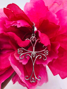 Ornate Cross Necklace - Sterling Silver