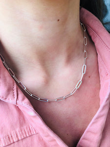Large Link Paperclip Necklace - Sterling Silver