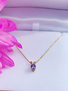 14K Yellow Gold Tanzanite & Chain