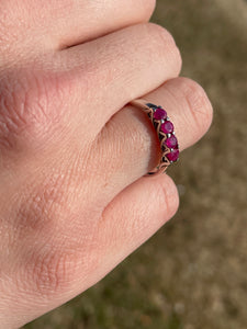 Four Stone Ruby Ring - Sterling Silver